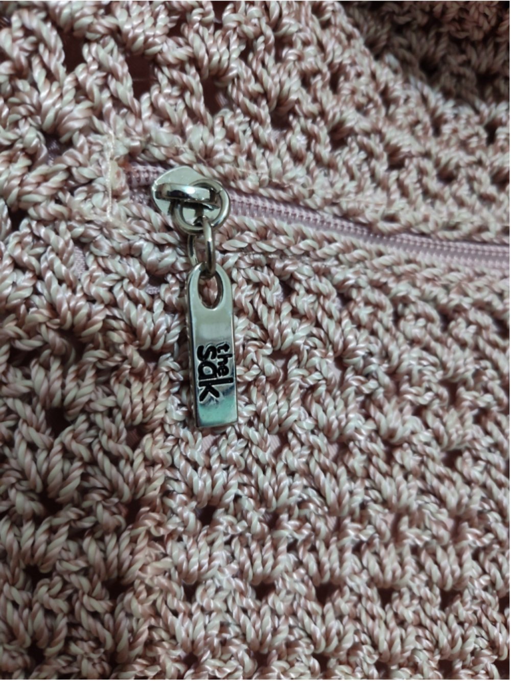 Women's The Sak Crochet Shoulder Bag One Size Pink Brown - Picture 4 of 13